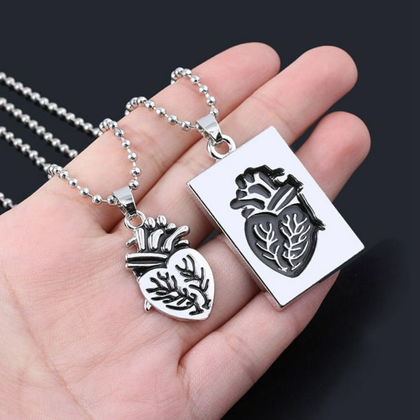 Anatomical Heart Necklace with Stainless Steel Chain 3D Jewelry